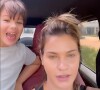 Andressa Suita usou o celular enquanto dirigia para filmar os filhos no carro