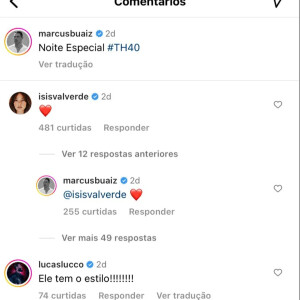 Isis Valverde e Marcus Buaiz trocaram comentários apaixonados no Instagram