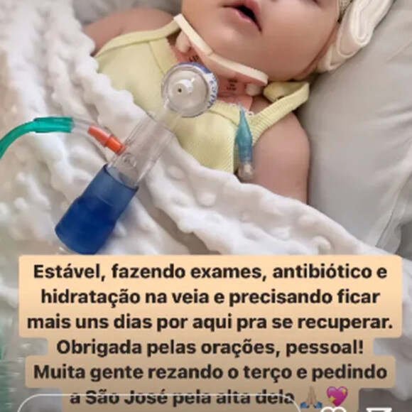 Letícia Cazarré atualizou o quadro da filha nas redes sociais