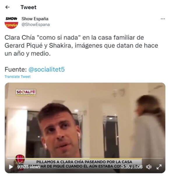 Clara Chía foi flagrada na casa de Shakira e Piqué um ano antes da separação do casal