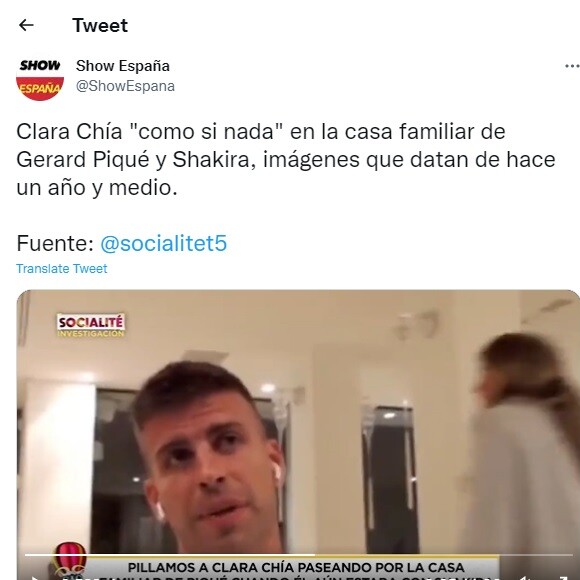 Clara Chía foi flagrada na casa de Shakira e Piqué um ano antes da separação do casal