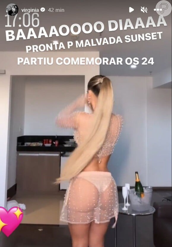 Virgínia Fonseca escolheu um look transparente para a festa