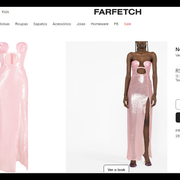 O vestido de festa usado por Marina Ruy Barbosa custa mais de R$ 15 mil