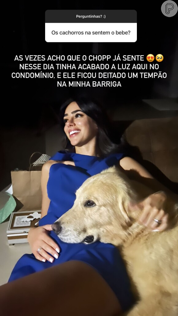 Bruna Biancardi revelou que seu cachorro sente sua gravidez