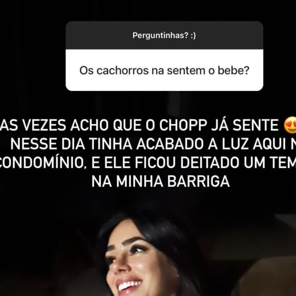 Bruna Biancardi revelou que seu cachorro sente sua gravidez