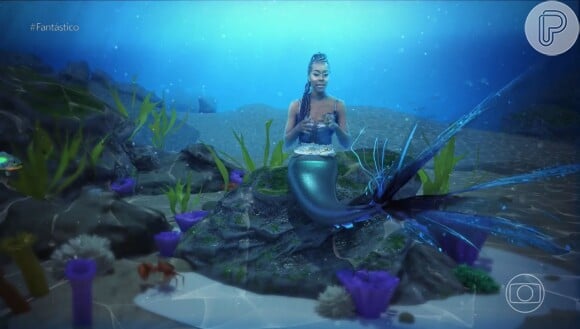 Maju Coutinho se vestiu de Ariel, do filme 'A Pequena Sereia'