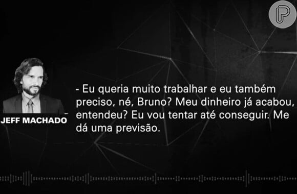 Jeff Machado morreu acreditando que Bruno conseguiria para ele um papel em uma novela