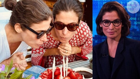 Renata Vasconcellos e a irmã gêmea comemoram seu aniversário.