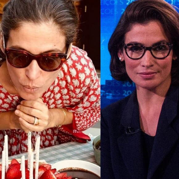 Renata Vasconcellos e a irmã gêmea comemoram seu aniversário.