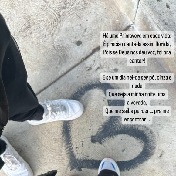 Isis Valverde e Marcus Buaiz: atriz postou foto dos pés do casal, com um poema bastante carinhoso