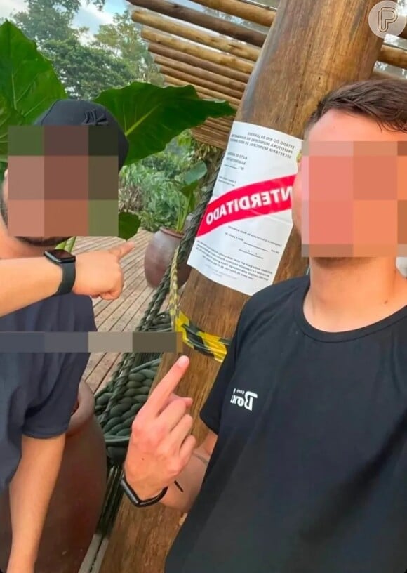 Amigos e convidados de Neymar postaram foto em área que estava interditada.