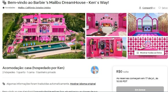 Mansão da Barbie existe na vida real e poderá ser alugada em breve