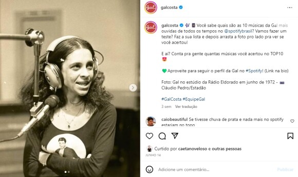 Gal Costa teve quase 60 anos de carreira.