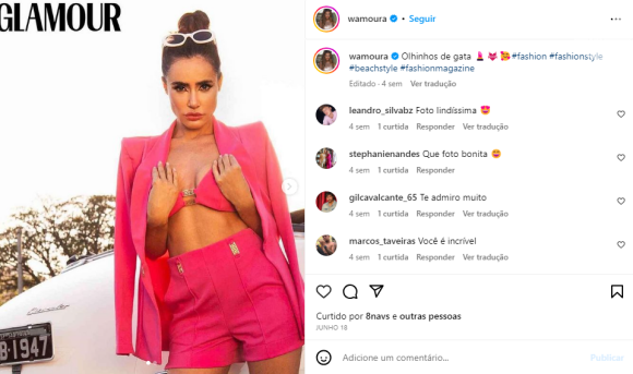 Wanessa Moura tem 1 milhão e quinhentos seguidores no Instagram.