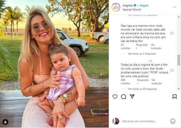 Virgínia Fonseca dividiu os seguidores ao publicar foto com Maria Flor