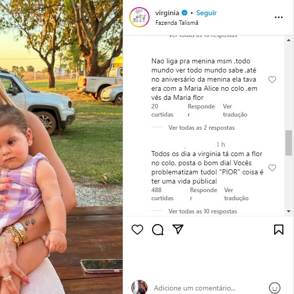 Virgínia Fonseca dividiu os seguidores ao publicar foto com Maria Flor