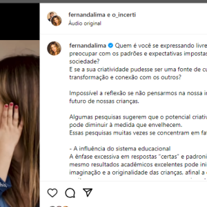 Fernanda Lima anda fazendo conteúdos diferenciados nas suas redes sociais.