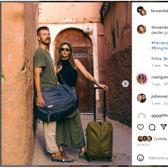 Fernanda Lima e Rodrigo Hilbert 'descansando' da TV viajaram juntos para fora do Brasil.