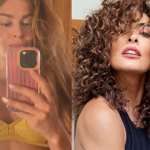 Grazi Massafera tem uma barriga tão trincada e 'negativa' que deixou Juliana Paes surpresa.