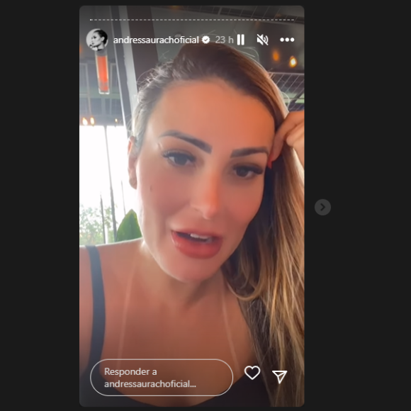 Andressa Urach resolveu colocar um piercing antes de realizar seu fetiche e mostrou o resultado para seus seguidores.