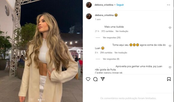 Débora Morais recebeu diversos ataques nas redes sociais