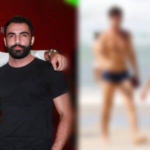 Marcos Pitombo foi visto na praia após o término com Iasser Hamer Kaddourah ser revelado.
