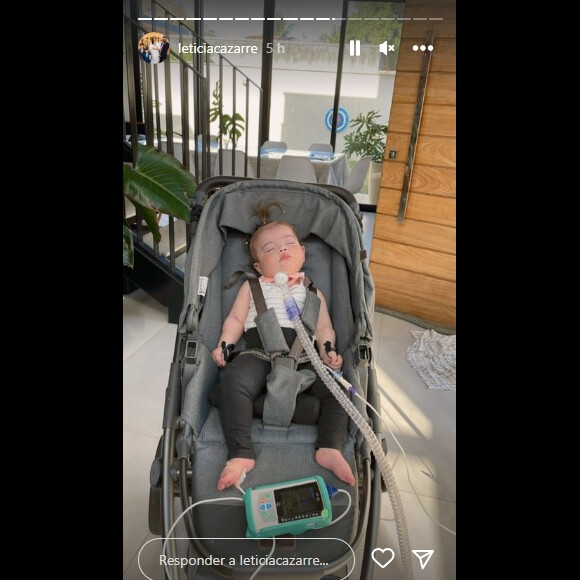 Letícia Cazarré comemorou que Maria Guilhermina não precisa mais do ocigênio externo