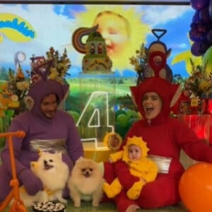 Viih Tube e Eliezer fizeram o tema Teletubbies para os quatro meses de Lua