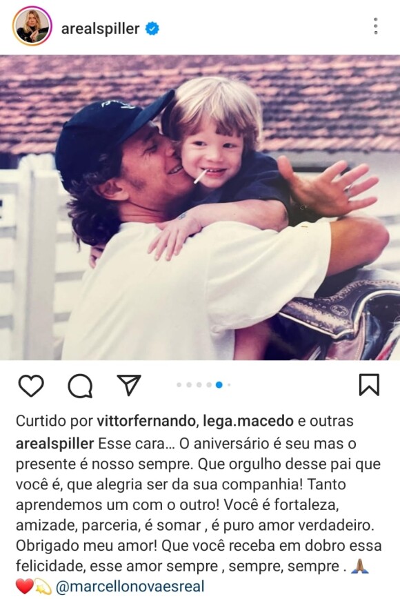 Letícia Spiller prestou uma linda homenagem para Marcello Novaes no dia do seu aniversário e postou foto do ex com o filho deles: Pedro.