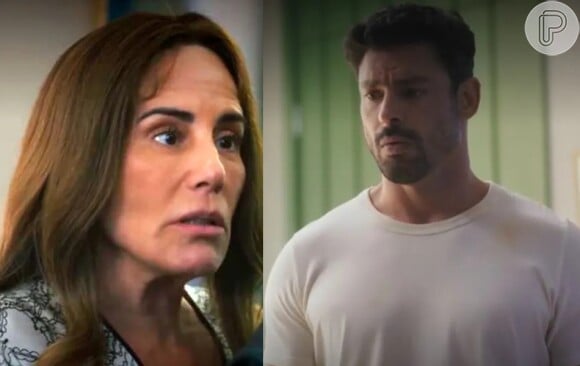 Novela 'Terra e Paixão': Caio (Cauã Reymond) consegue arma secreta para destruir Irene (Gloria Pires), graças a Agatha (Eliane Giardini)