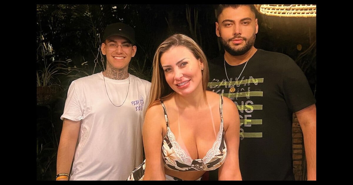 Andressa Urach leva filho que grava seus vídeos pornô para curtir casa noturna após jovem passar