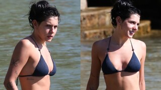 Ana Castela curte praia de biquíni fio-dental e seguidores elogiam corpão natural da cantora