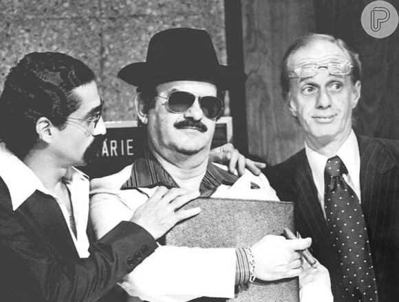 Older Cazarré na novela 'Feijão Maravilha', de 1978; ator em foto como o Oscar ao lado de Ivan Setta (1946-2001) e Felipe Carone (1920-1995)