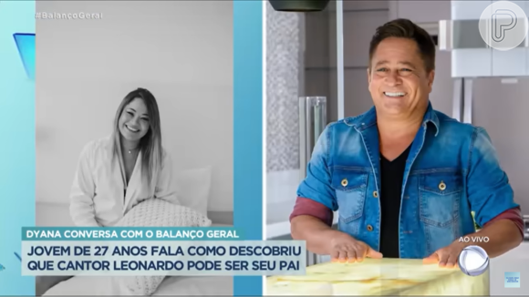 Suposta filha de Leonardo apresentou sua história de vida em um vídeo exibido no programa 'Balanço Geral', da Record TV