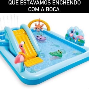 Bárbara Evans mostrou a estrutura da piscina inflável: 'Esses bichos de dentro que estávamos enchendo com a boca'