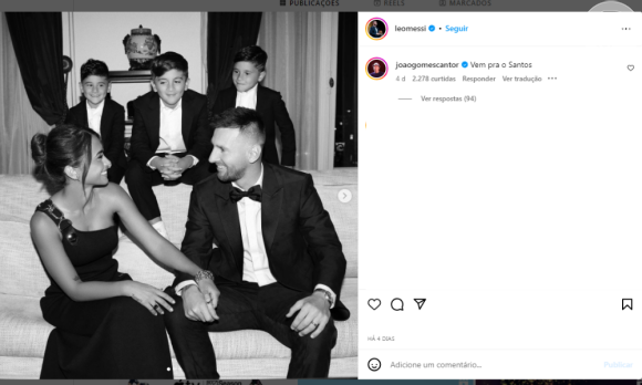 Lionel Messi publicou uma foto em seu Instagram recentemente ao lado da esposa, Antonella Roccuzzo, e dos três filhos