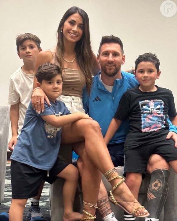 Fotos de Messi com os filhos repercutiram bastante no Brasil