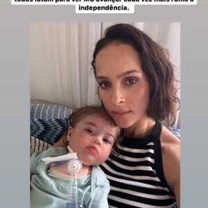Mulher de Juliano Cazarré, Letícia Cazarré atualizou o estado de saúde da filha Maria Guilhermina, de 1 ano