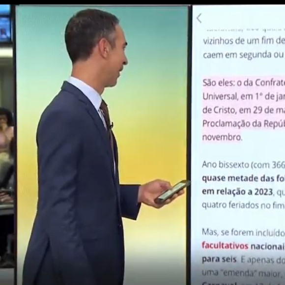 Cesar Tralli brincou que o telespectador pode acessar a matéria do G1 e: "Se programar para chorar"