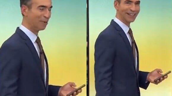 Cesar Tralli chapado? Web reage ao ver apresentador rir ao fazer comunicado ao vivo na Globo: 'Se programar para chorar'