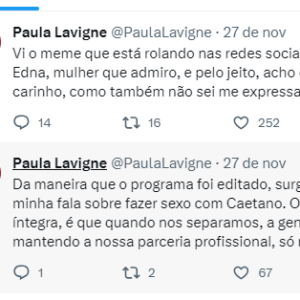 Paula Lavigne usou o X para justificar a sua fala no novo programa de Angélica