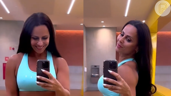 Viviane Araújo valoriza bumbum e barriga tanquinho em conjunto fitness e leva web à loucura: 'Corpo tá um escândalo'