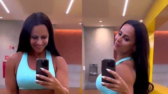 Viviane Araujo valoriza bumbum e barriga tanquinho em conjunto fitness e leva web à loucura: 'Corpo tá um escândalo'
