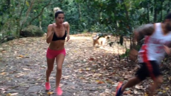 Giovanna Ewbank treina em floresta para fugir do forte calor do Rio. Veja vídeo!