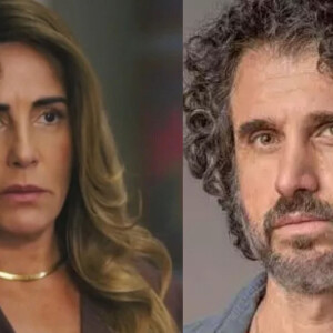 Em 'Terra e Paixão', Dirceu (Eriberto Leão) se vitimiza para Irene (Gloria Pires) por causa de Petra (Debora Ozório) e leva a pior.