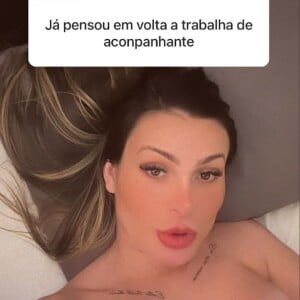 Andressa Urach afirmou que, no momento, não voltaria a ser garota de programa