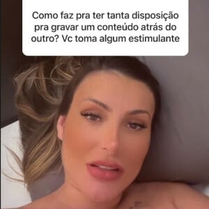 Andressa Urach contou se usa estimulante para gravar cenas de sexo