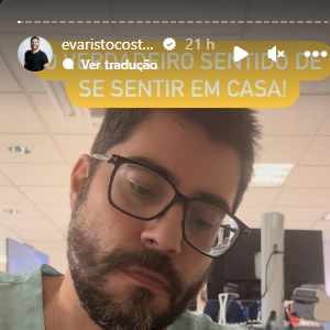 Evaristo Costa segue com seu bom humor depois de ficar na UTI