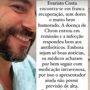Evaristo Costa está internado na UTI em um hospital na Inglaterra após descobrir que tem doença incurável