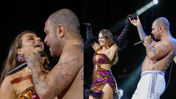 Paolla Oliveira e Diogo Nogueira: o terror dos solteiros no Carnaval! Sem camisa, cantor dança com atriz em show. Vídeo!